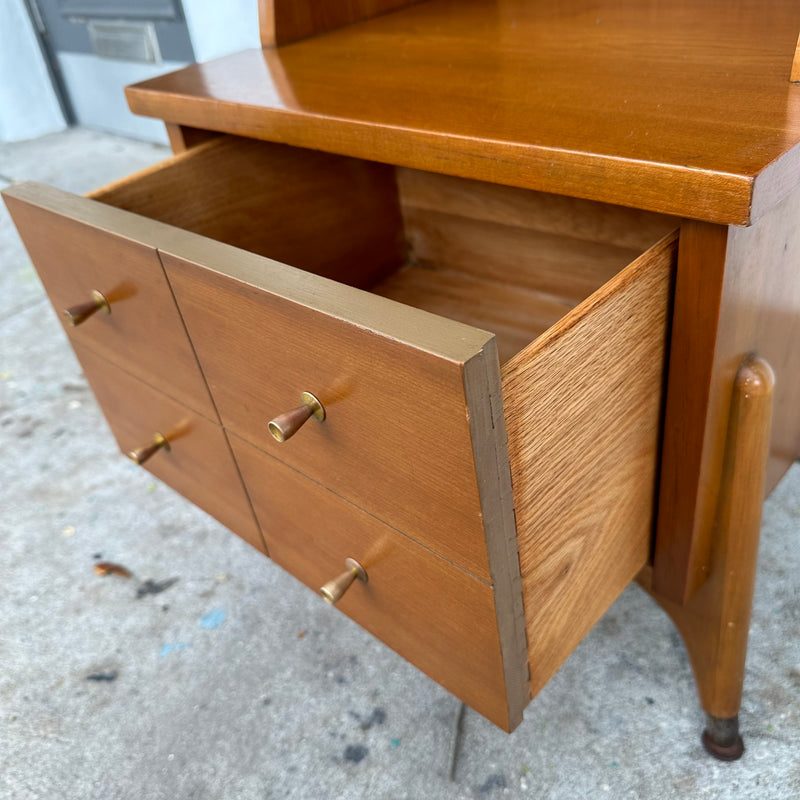 Mid Century Modern Two Tiered Nightstand