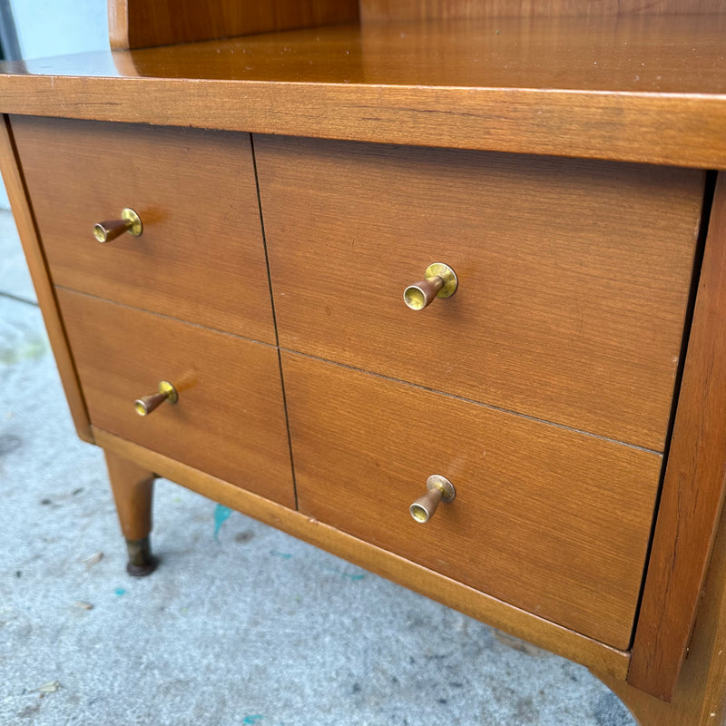Mid Century Modern Two Tiered Nightstand