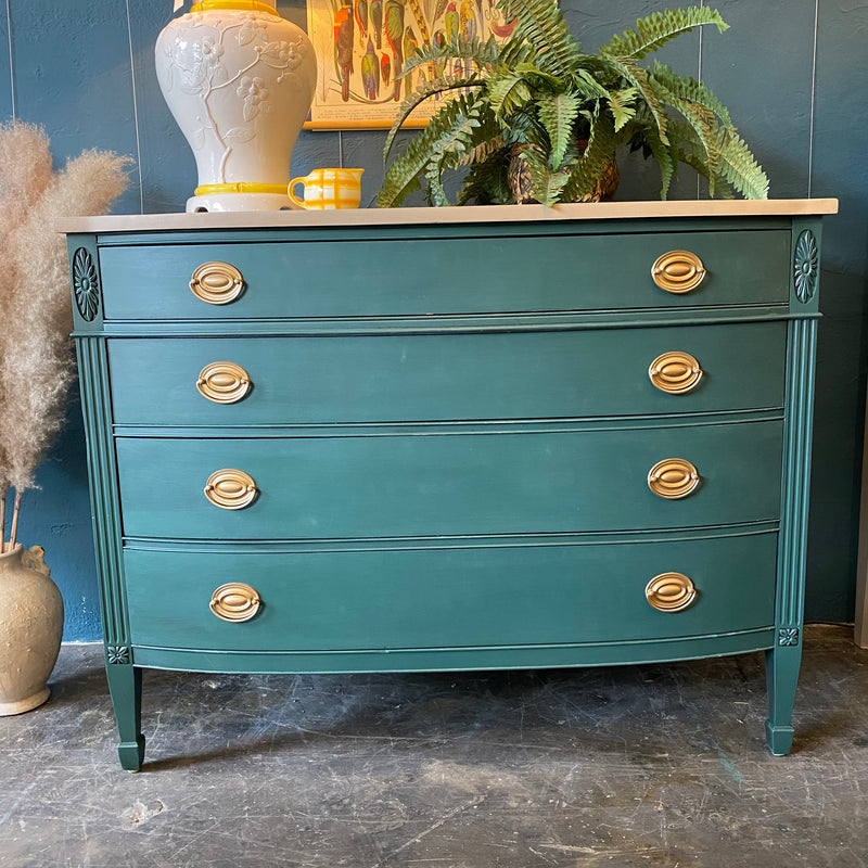 Emerald Green Four Drawer Chest by Drexel