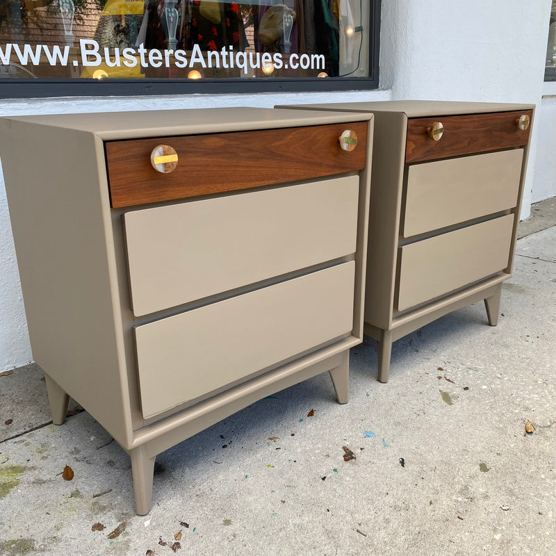 Pair of Mid Century Nightstands by Red Lion Table Co.