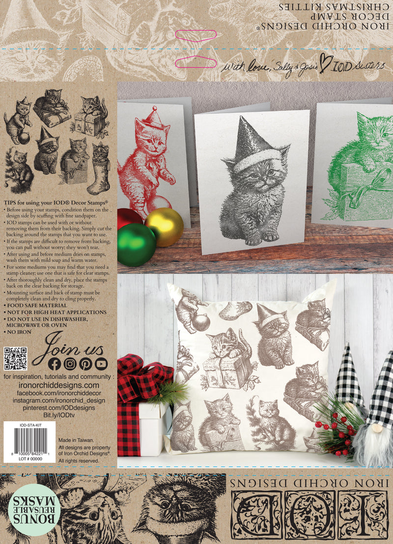 Christmas Kitties IOD Stamp