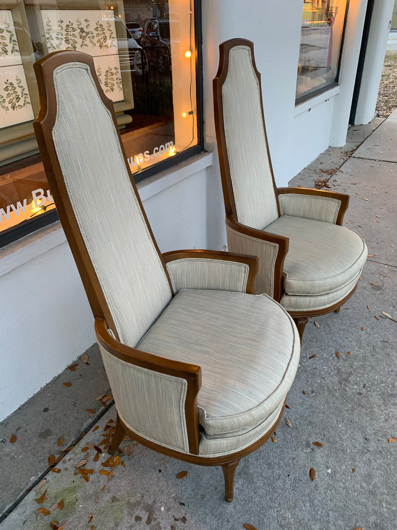 Mid Century High Back Club Chairs